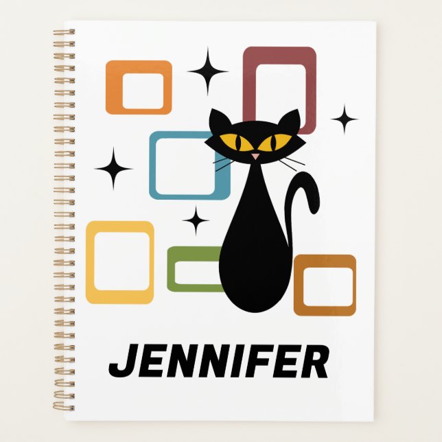 Agenda Gato negro de Mid Century (Anverso)