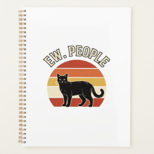 Agenda Gato Negro Divertido Ew Gente Diseño Retro Vintage
