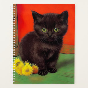 Agenda Gato negro estilo Van Gogh