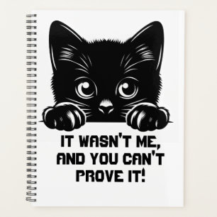 Agenda Gato negro lindo con cita graciosa