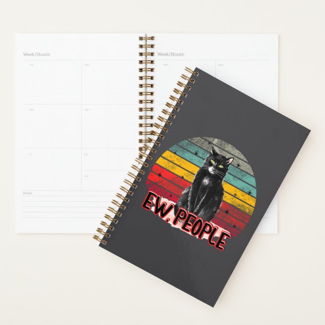 Agenda Gato negro retro vintage (Demostración)