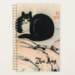 Agenda Gato negro vintage y narciso de Zhu Ling