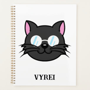 Agenda Gato oscuro Gato negro Gato Gris vestido con lente