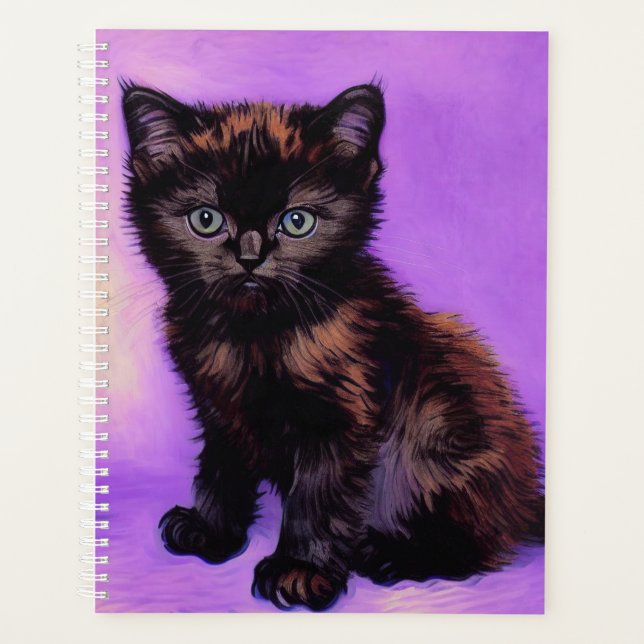 Agenda Gato púrpura estilo Van Gogh (Anverso)