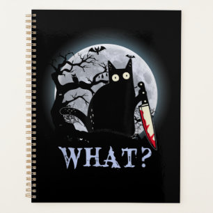 Agenda Gato Qué Gato Negro Asesino Con Halloween Knife
