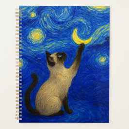 Agenda Gato siamés de la noche estrellada Luna 