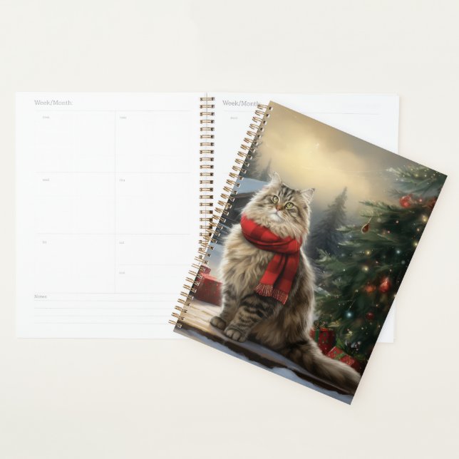 Agenda Gato Siberiano en Navidad con Nieve (Demostración)
