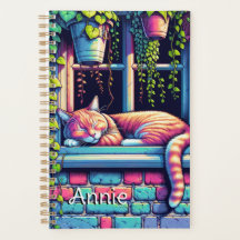 Gato somnoliento en ventana Sill Ai Arte Personali