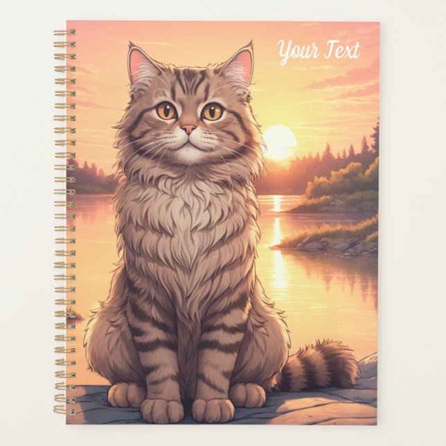 Agenda Gato Tabby Gris junto al Lago (Anverso)