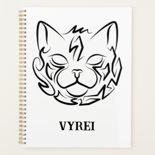 Agenda Gato tribal negro y blanco