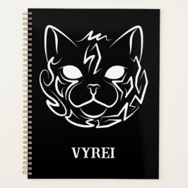 Agenda Gato tribal negro y blanco