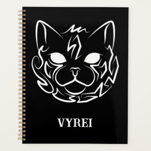 Agenda Gato tribal negro y blanco
