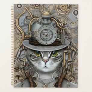 Agenda Gato victoriano vintage Steampunk