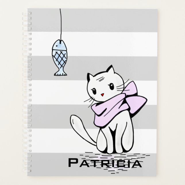 Agenda Gato y pez blanco tentado (Anverso)