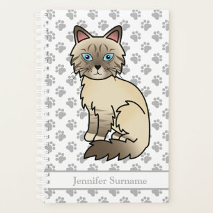 Agenda Gatos Birman/Ragdoll de punto de chocolate y patas