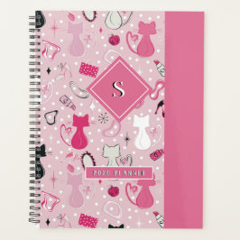 Agenda Gatos De Corazón Rosa De Mediano Siglo