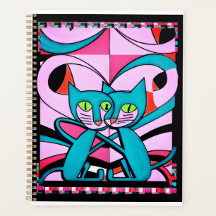 Agenda Gatos de estilo pop artístico, impresión artística
