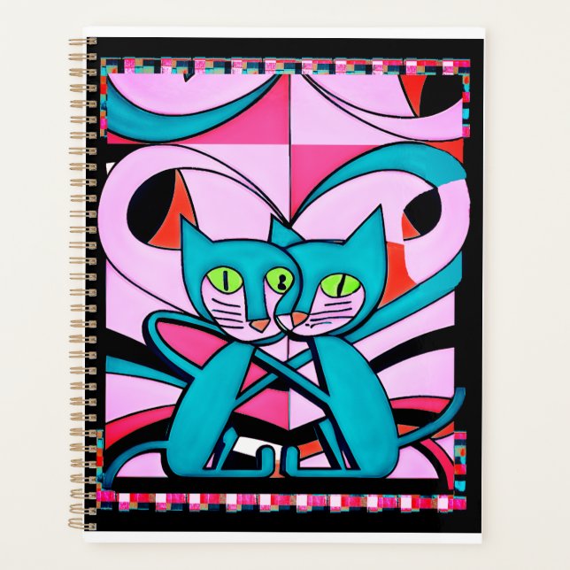 Agenda Gatos de estilo pop artístico, impresión artística (Anverso)