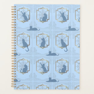Agenda Gatos elegantes Art Deco - Azul