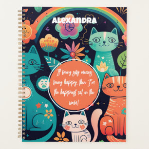 Agenda Gatos, flores, arcoiris de estilo boho femenino