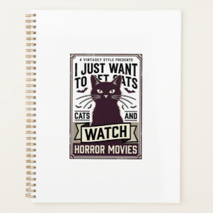 Agenda Gatos Mascotas Ven Películas De Terror Diseño Vint