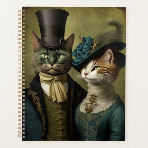 Agenda Gatos sofisticados con ropa de abrigo brillante ca