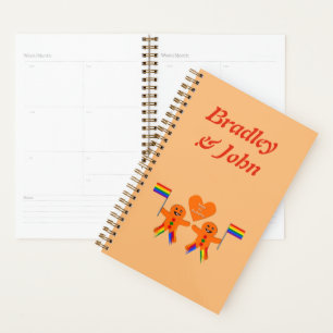 Agenda Gay Men Navidades Gingerbread Pareja Personalizado