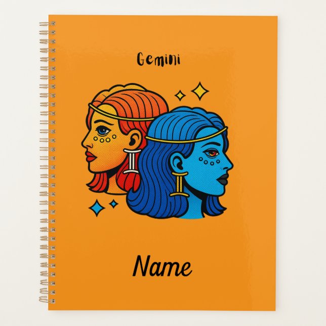 Agenda Gemini Signo Zodiacal Pop Art - Gemelos Celestiale (Anverso)