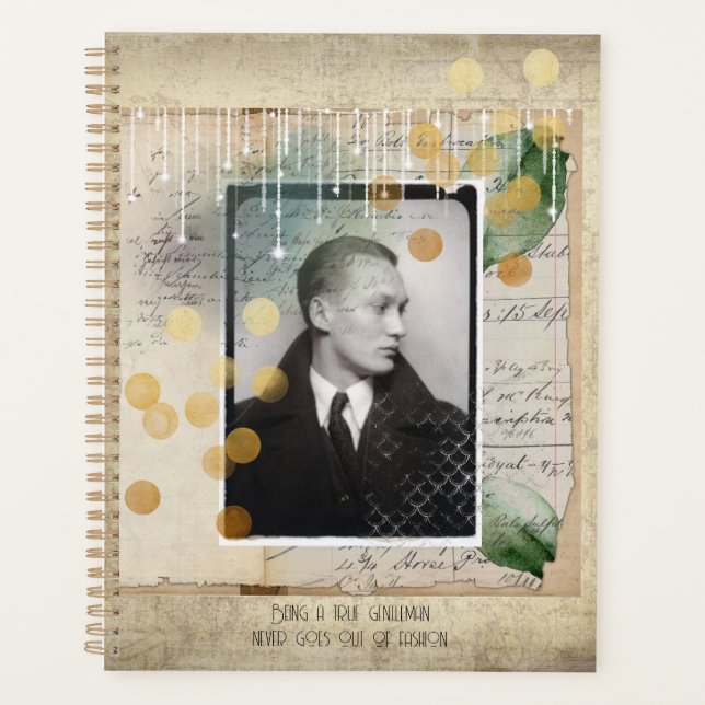 Agenda Gentleman Vintage design con cita (Anverso)