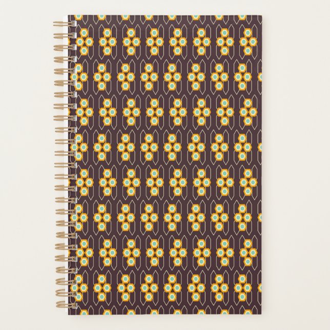 Agenda Geometric pattern with orange and blue hexagons (Anverso)