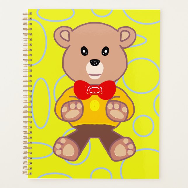 Agenda Geométrica Amarilla de Oso de Teddy (Anverso)