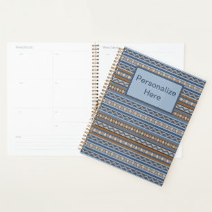 Agenda Geométrica de Blue Brown de estilo suroeste person