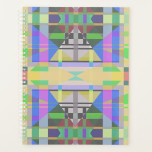 Agenda Geométrica de púrpura azul verde amarillo