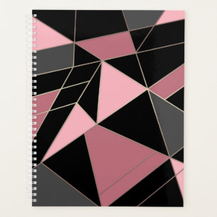 Agenda Geométrico, gris, rosa