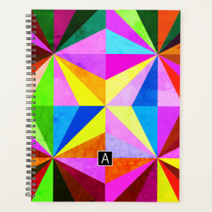 Agenda Geométrico multicolor moderno y colorido Monogra