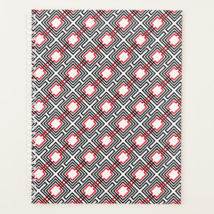 Agenda Geométrico negro rojo y blanco