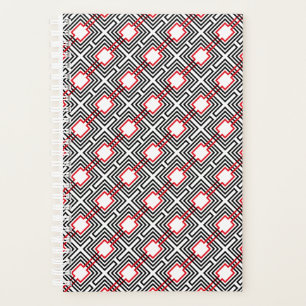 Agenda Geométrico negro rojo y blanco