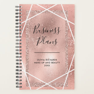 Agenda Geométrico Purpurina de oro Rosa Faux