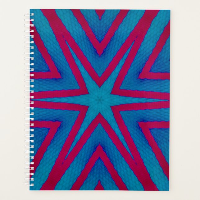 Agenda Geométrico rojo y azul de estrella (Anverso)