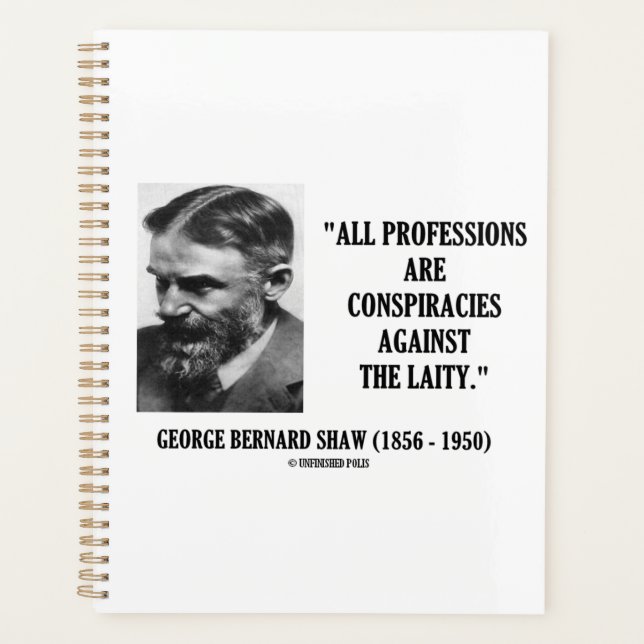 Agenda George B. Shaw Profesores Conspiracias Laity (Anverso)