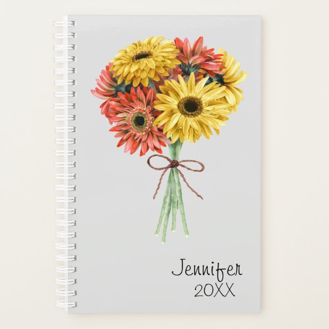 Agenda Gerbera Daisy Flower Personalizado personalizado (Anverso)