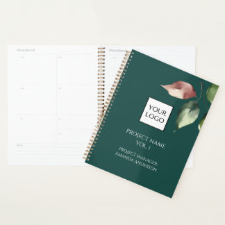 Agenda Gerente de proyecto de logotipo verde cazador 