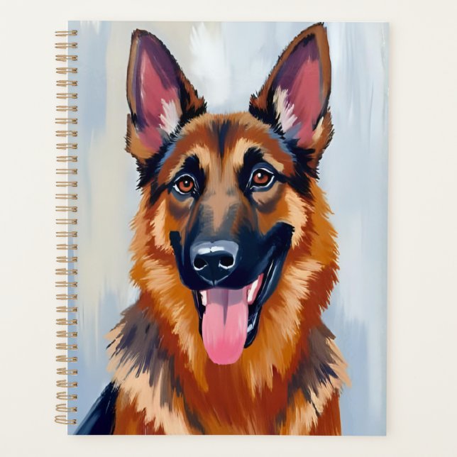Agenda German Shepherd | Dog Watercolor Pet  (Anverso)