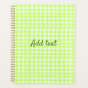 Agenda Gigante de color de arena verde ginham personaliza