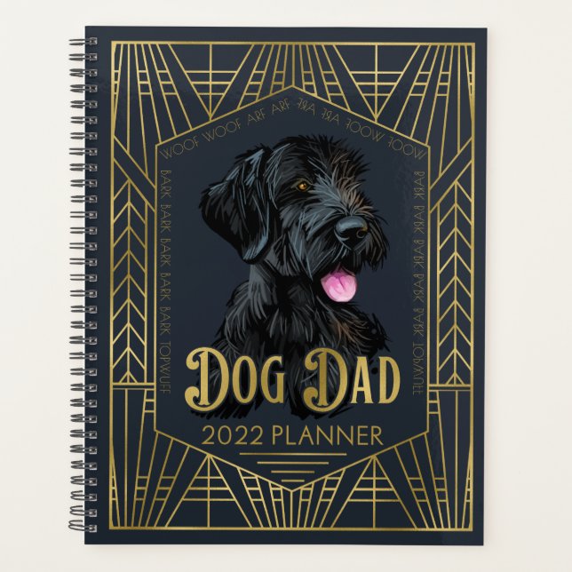 Agenda Gigante Schnauzer Black Dog Dad Funny 2022 (Anverso)