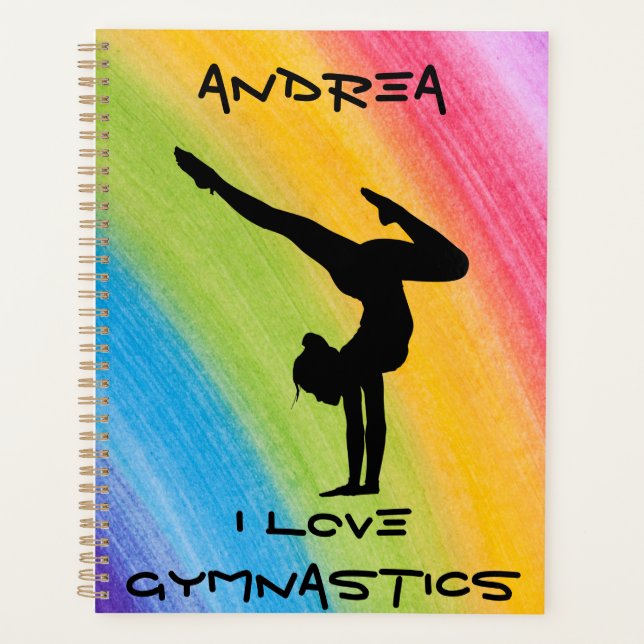 Agenda Gimnasia agudos de mano Rainbow Funky Sketch (Anverso)