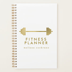 Agenda Gimnasio Personalizado en Blanco y Oro