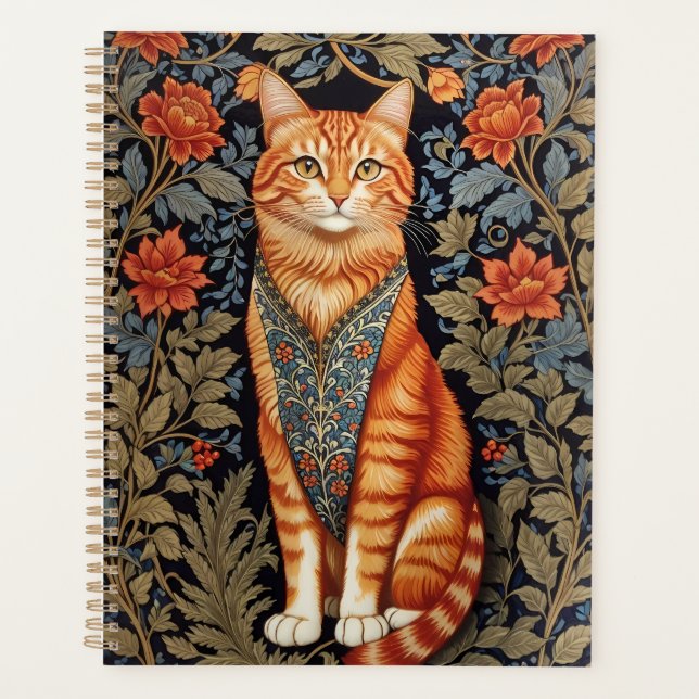Agenda Ginger Cat William Morris inspiró la floral (Anverso)