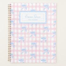 Gingham de Grandmillennial con Bows Planner