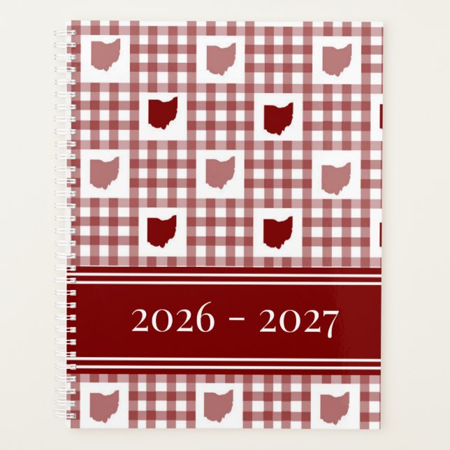 Agenda Gingham Rojo de Ohio (Anverso)